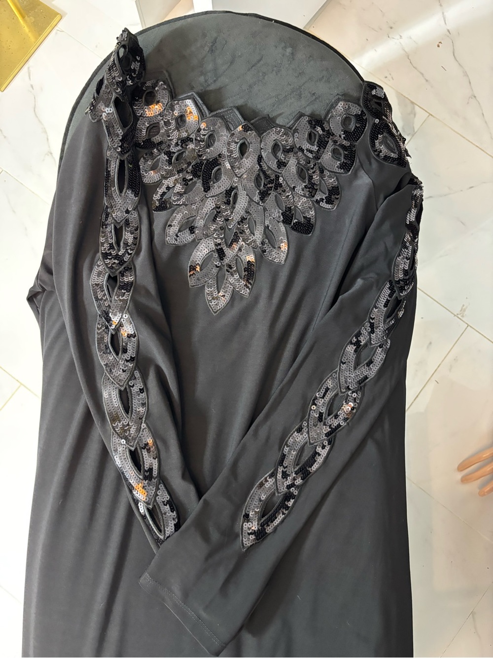 cleo Black Long Sleeve Embellished Cocktail Dress - Picture 15 of 15